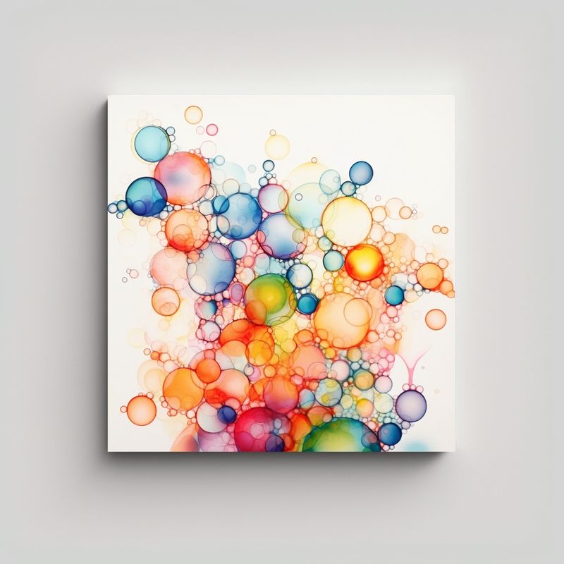 GENERICO - Pinturas Decorativas Con Burbujas Coloridas Sobre 50x50 Cm