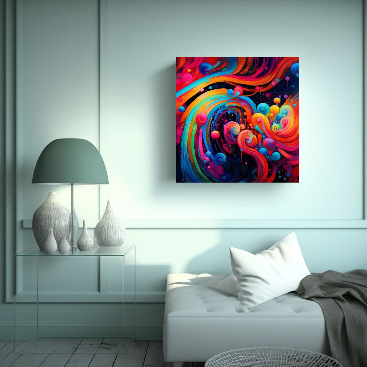 GENERICO - Pinturas Decorativas Abstractas Canva En Colores 80x80 Cm