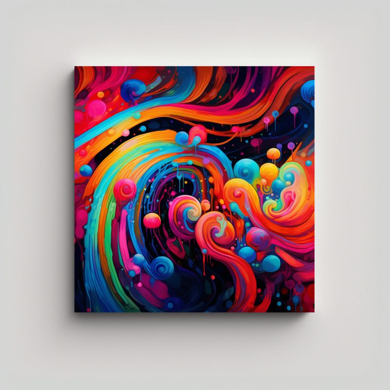 GENERICO - Pinturas Decorativas Abstractas Canva En Colores 60x60 Cm