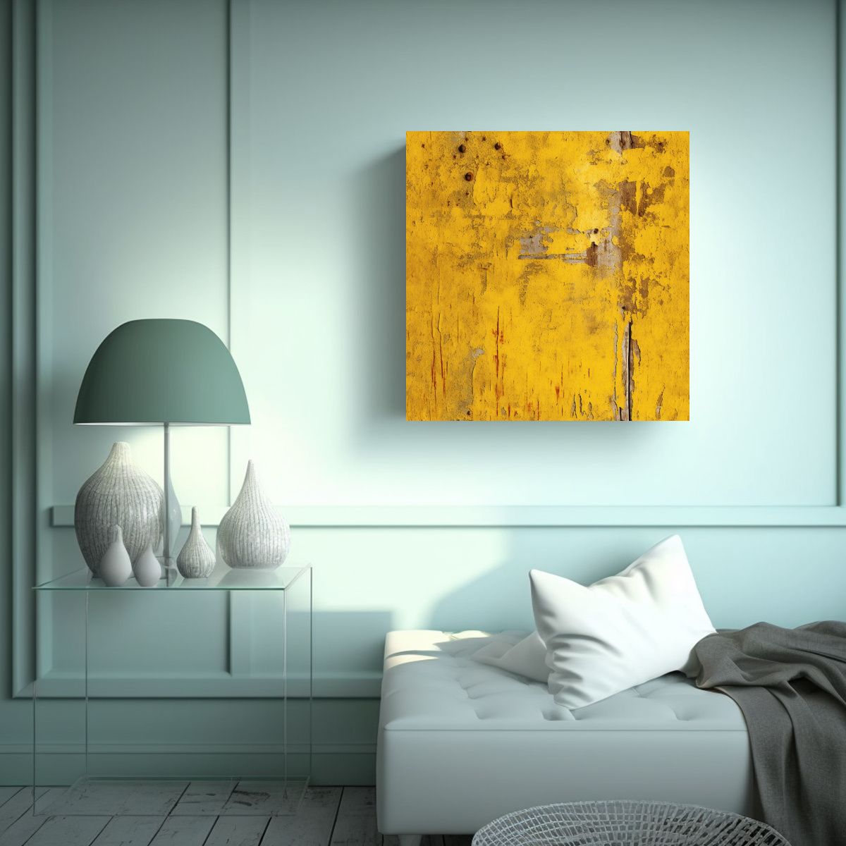 GENERICO - Pinturas Decorativas Amarillo Intenso Con Textura 60x60 Cm