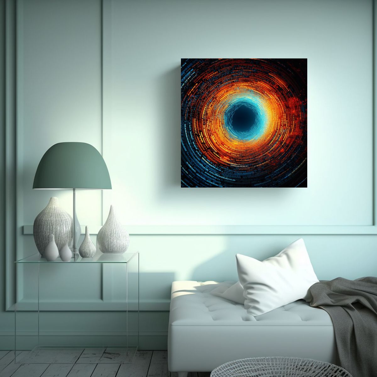 GENERICO - Cuadro Abstracto Vortex Moderno De Alta 90x90 Cm