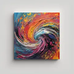 GENERICO - Lienzo Moderno Armonía De Colores Patio, 90x90 Cm