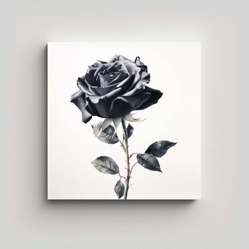 GENERICO - Pintura De Decoración: Rosa Negra Bellamente 70x70 Cm