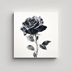 GENERICO - Pintura De Decoración: Rosa Negra Bellamente 50x50 Cm.