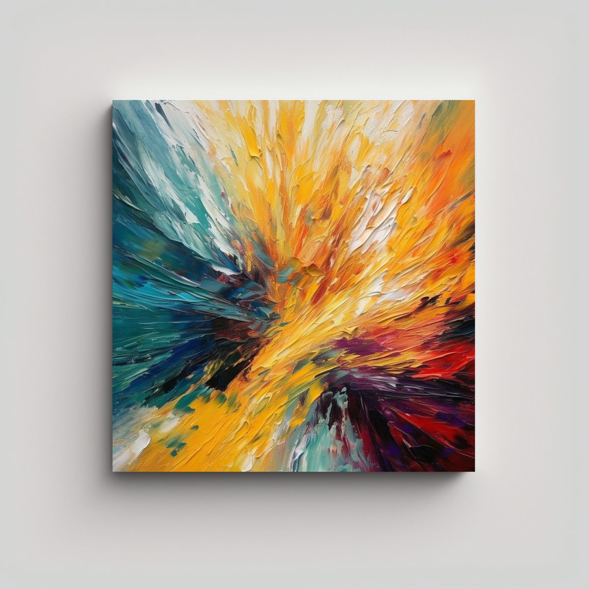 GENERICO - Cuadro Abstracto Vida Con Pinceladas De Colores 50x50 Cm