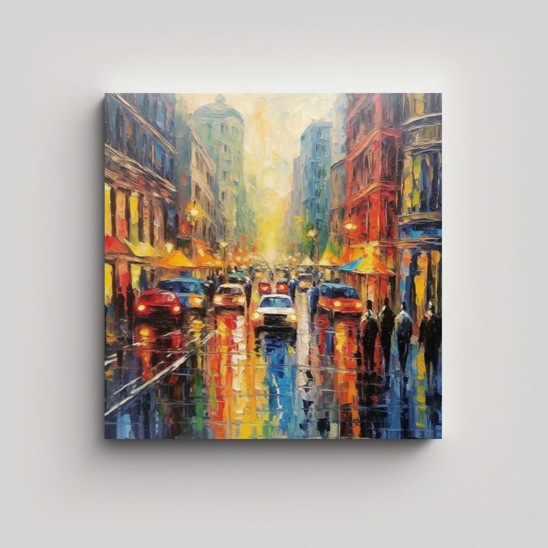 GENERICO - Arte Pared Fotografía Textura Ciudad Calle Morada 60x60 Cm