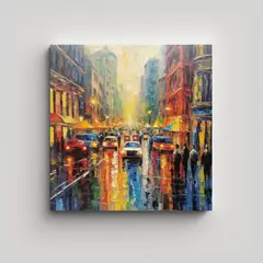 GENERICO - Arte Pared Fotografía Textura Ciudad Calle Morada 80x80 Cm