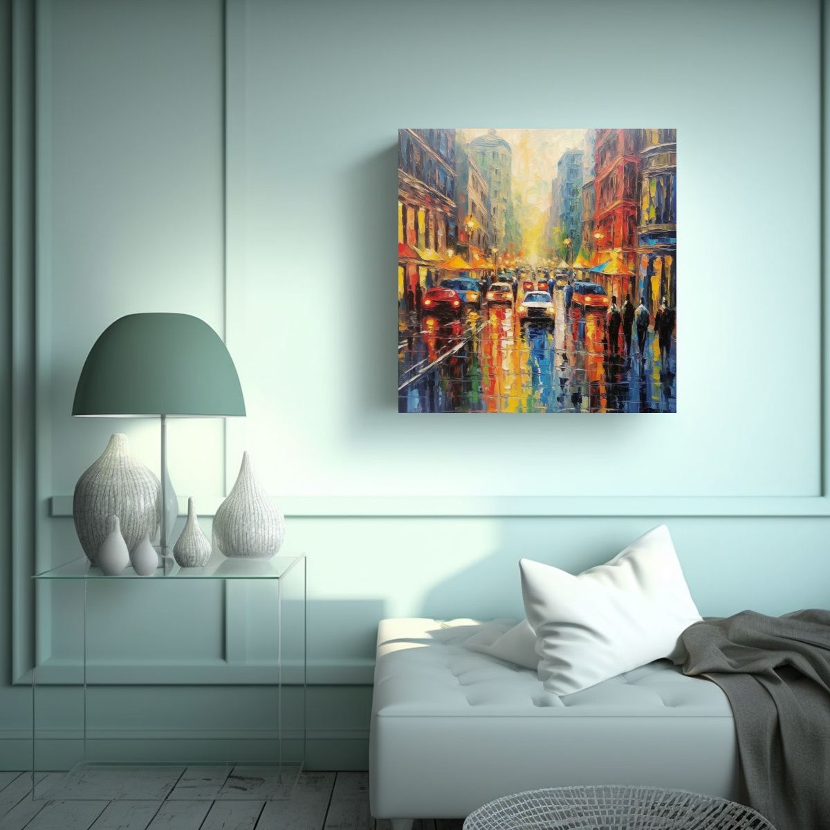 GENERICO - Arte Pared Fotografía Textura Ciudad Calle Morada 50x50 Cm