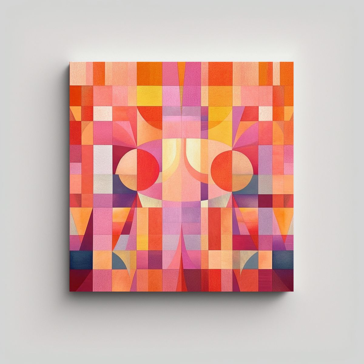 GENERICO - Cuadro Decorativo Con Patrón En Fondo Rosa Y 70x70 Cm