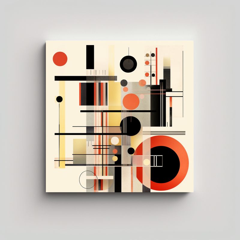 GENERICO - Pintura Decorativa Estilo Bauhaus En Tela De 60x60 Cm