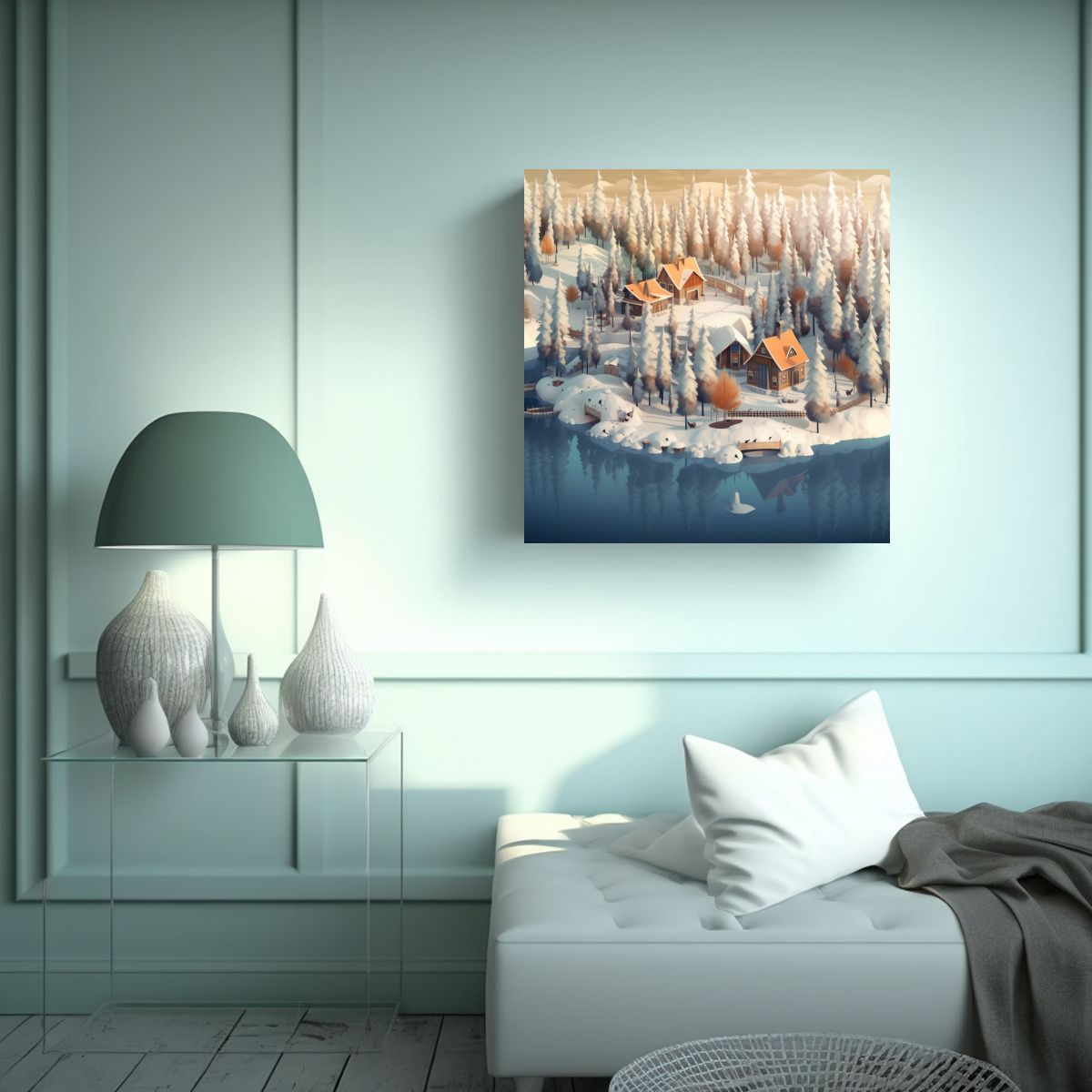 GENERICO - Cuadro Impreso De Tela En Bastidor: Ciudad De 70x70 Cm