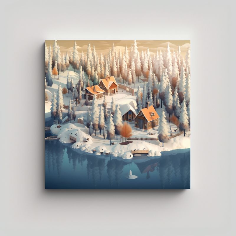 GENERICO - Cuadro Impreso De Tela En Bastidor: Ciudad De 50x50 Cm
