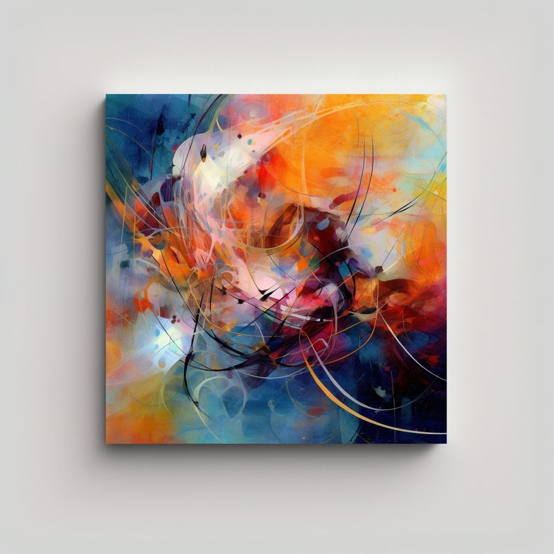 GENERICO - Lienzo De Tela Colorido Arte Abstracto 80x80 Cm
