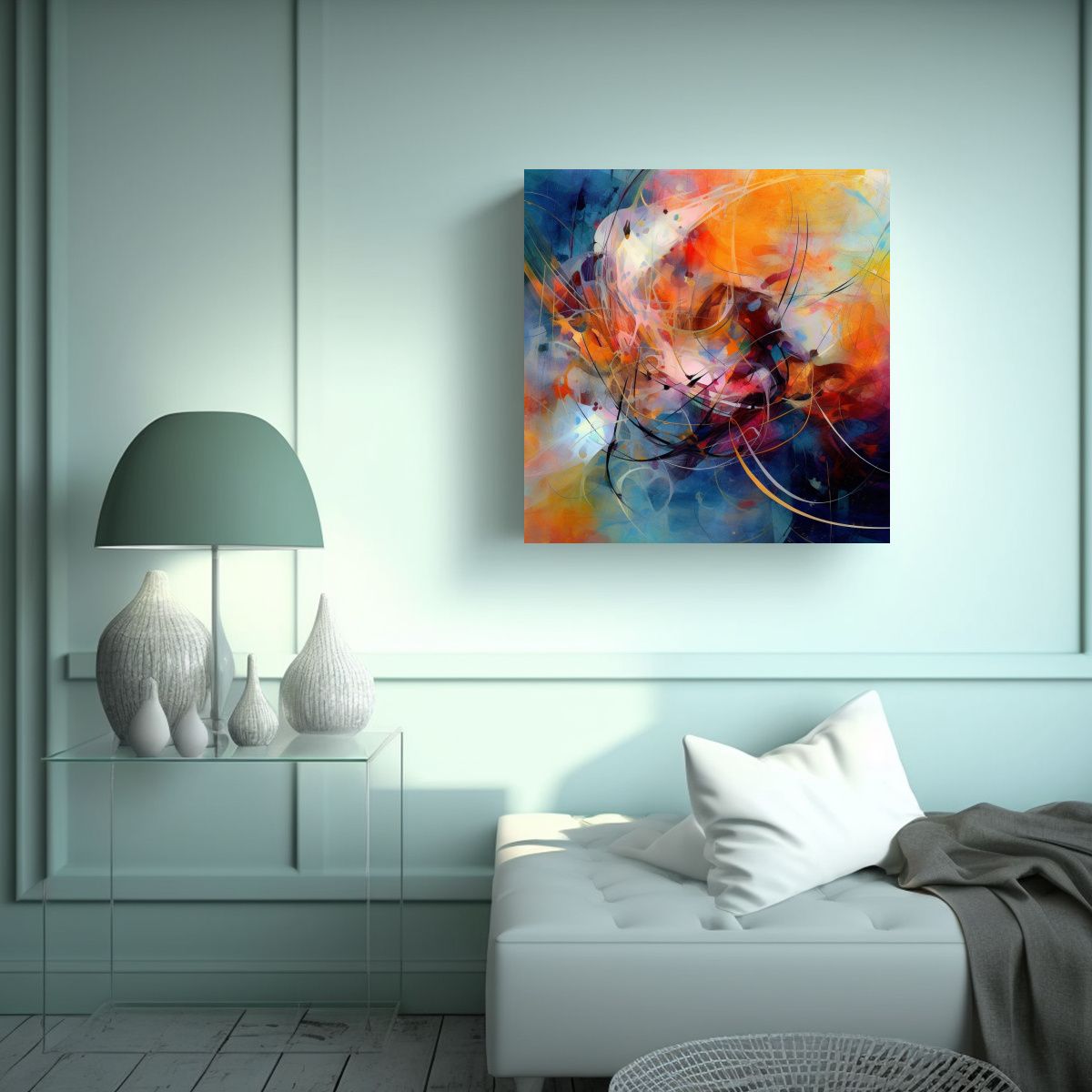 GENERICO - Lienzo De Tela Colorido Arte Abstracto 80x80 Cm