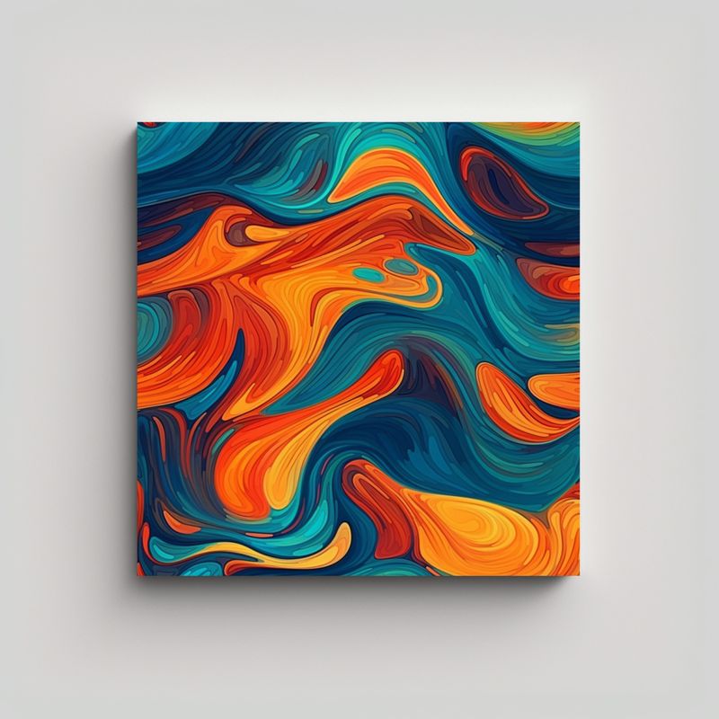 GENERICO - Pintura Decorativa Canva Moderno Formación Con 90x90 Cm