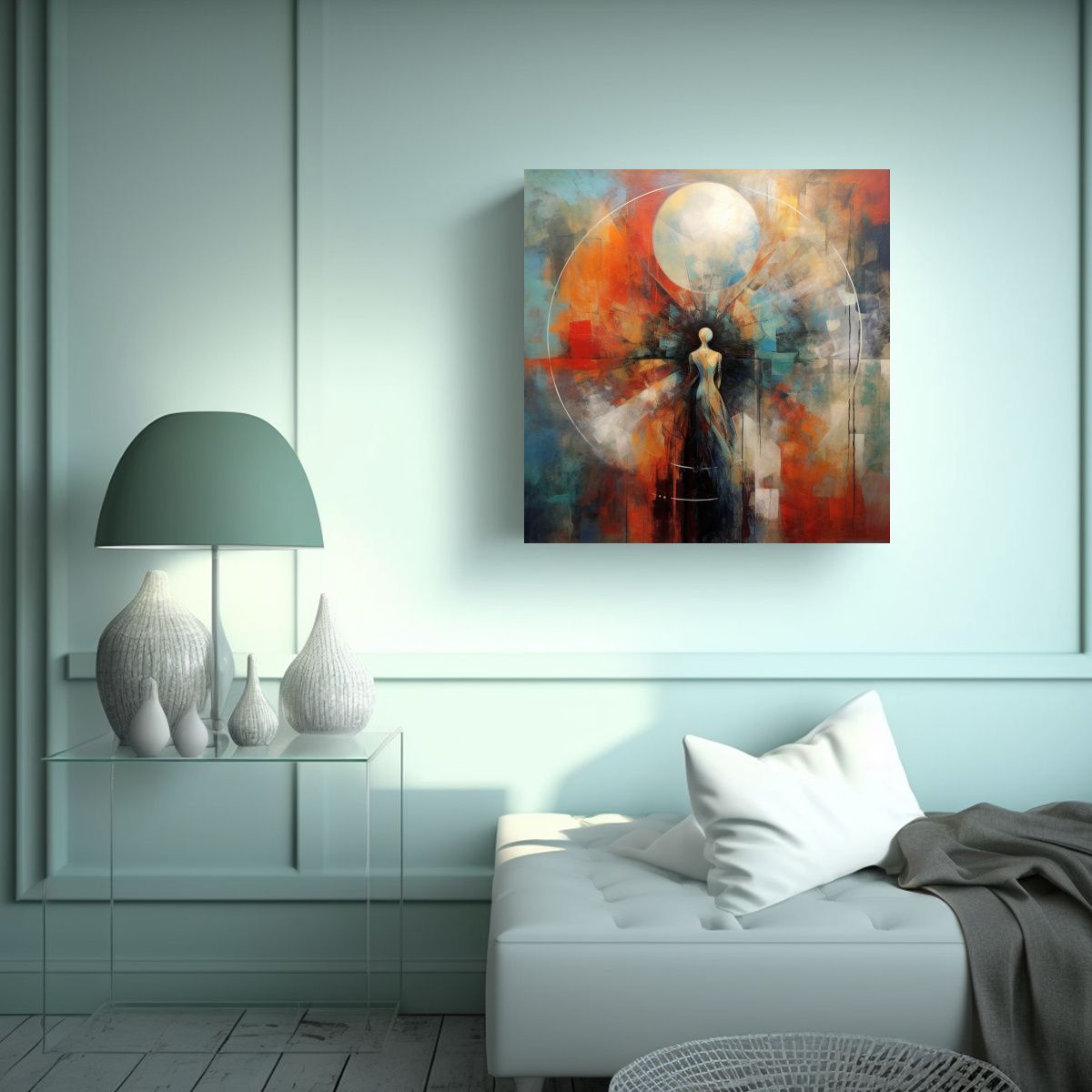 GENERICO - Pintura Abstracta: Protagonismo En La Fuerza Y 50x50 Cm