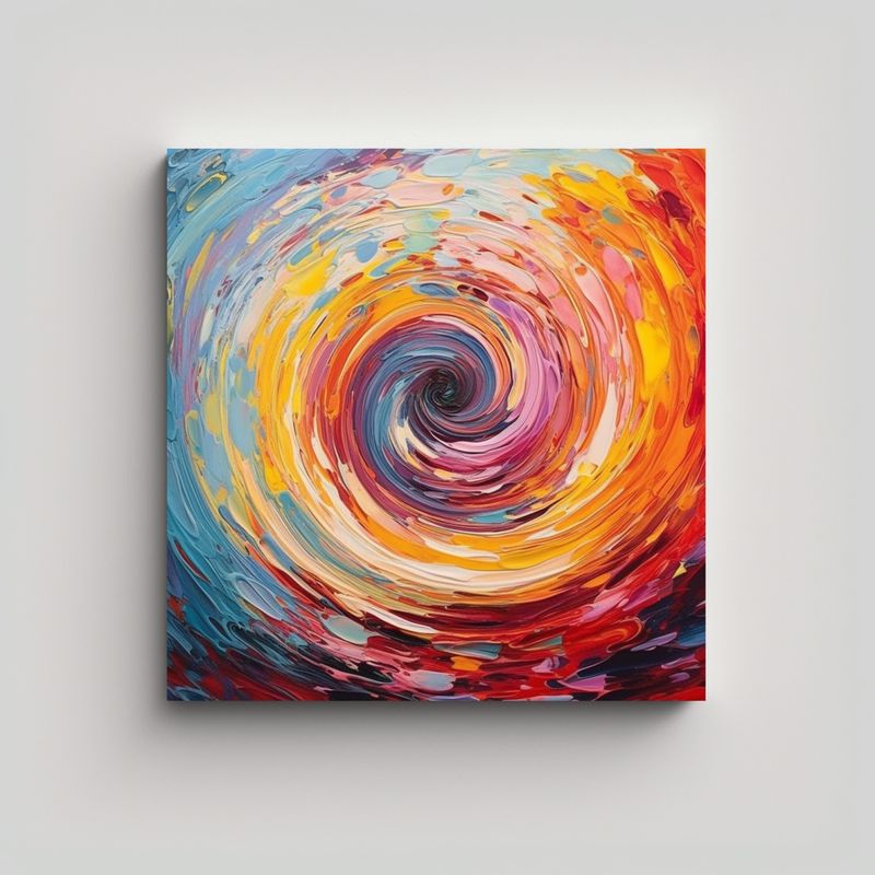 GENERICO - Tela En Bastidor Majestuosas Whirlpool Cromáticas 50x50 Cm