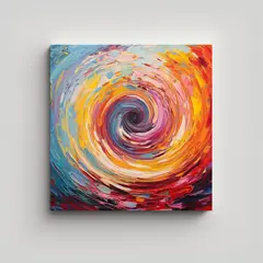 GENERICO - Tela En Bastidor Majestuosas Whirlpool Cromáticas 50x50 Cm.