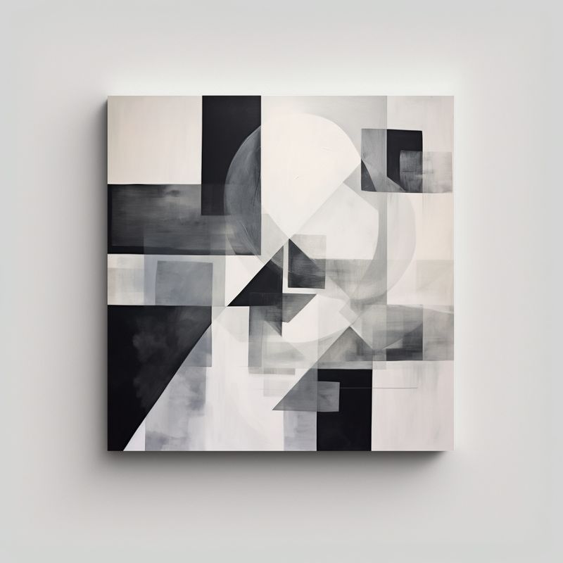 GENERICO - Abstracto En Blanco Y Negro, Crea Una Pintura 80x80 Cm