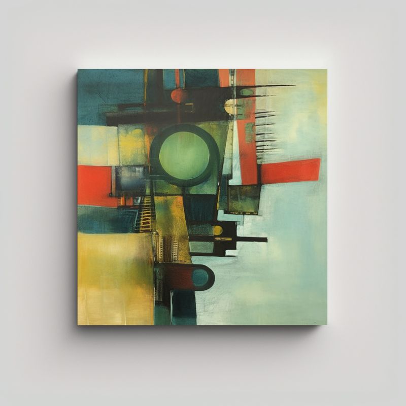 GENERICO - Pintura Arte Abstracto Arte Calidos Inspirada En 90x90 Cm