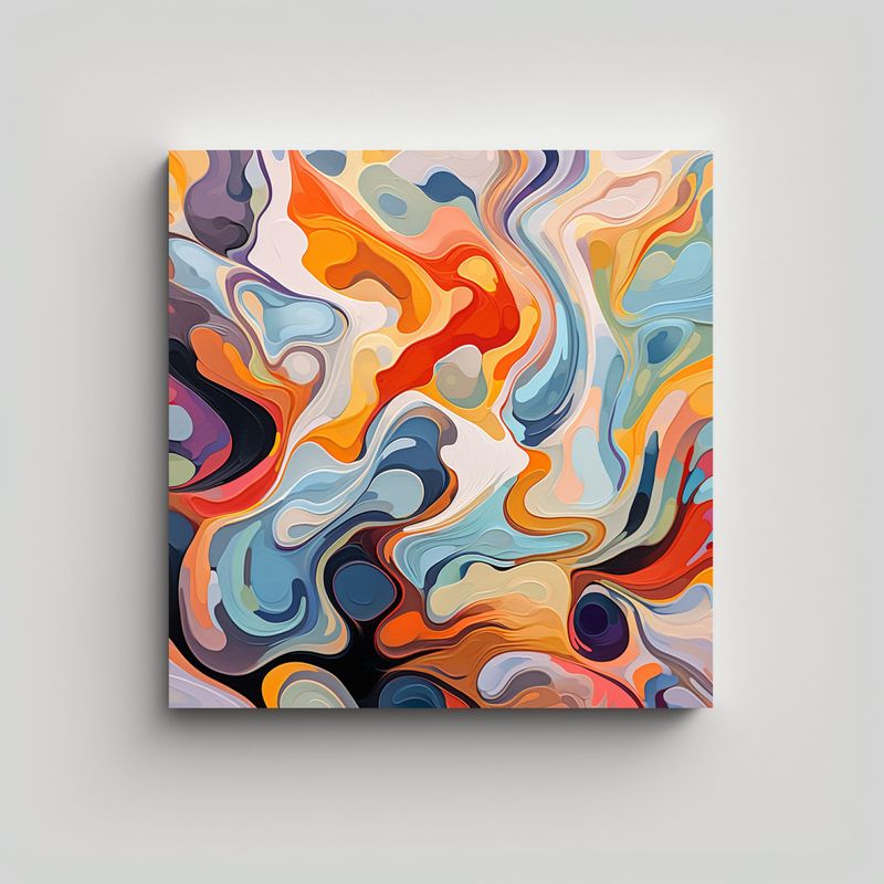 GENERICO - Cuadro Tonos Temática Con Variadas Formas 70x70 Cm