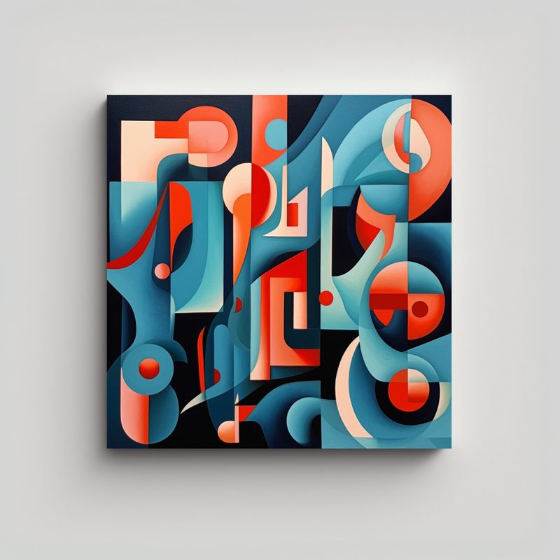 GENERICO - Cuadro Abstracto Con Formas, Colores Suaves 60x60 Cm