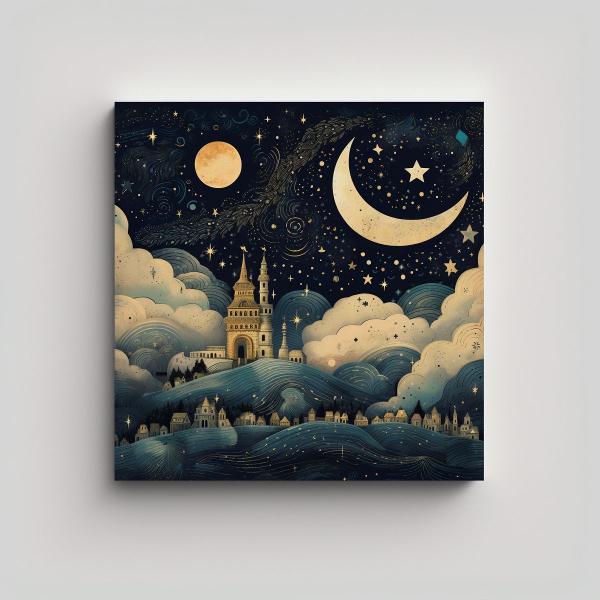 GENERICO - Cuadro Moderno Para Baño Con Cielo Nocturno 70x70 Cm