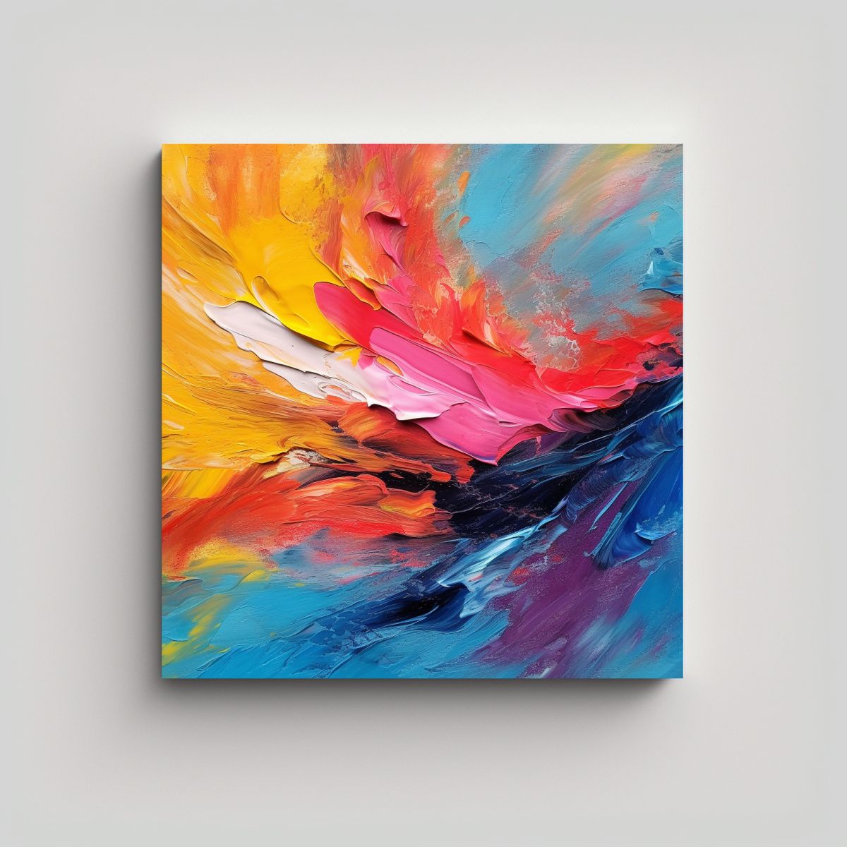 GENERICO - Pintura Abstracta Acrílica Para Decoración De 80x80 Cm