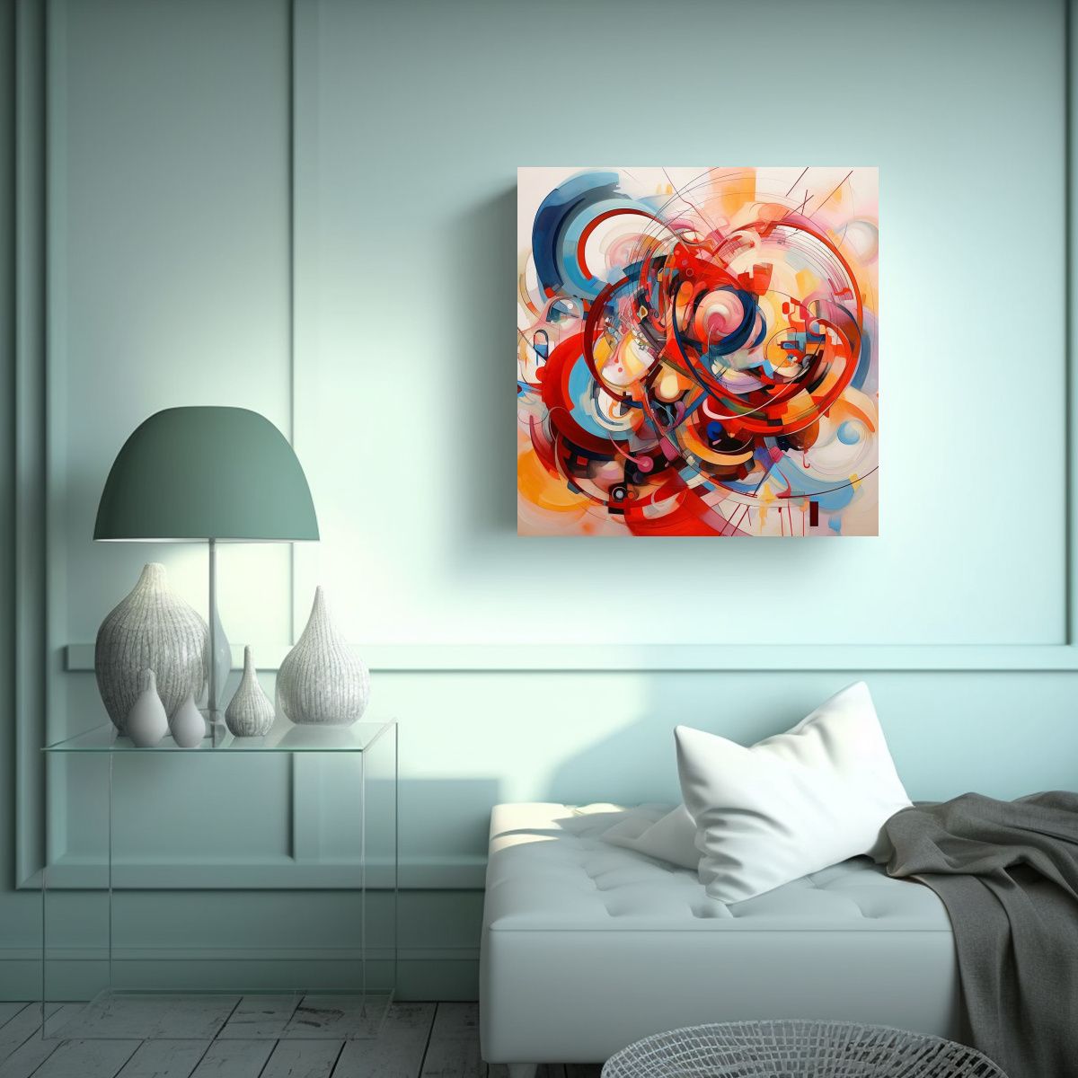 GENERICO - Pintura Abstracta Para Decoración De Cocina 90x90 Cm