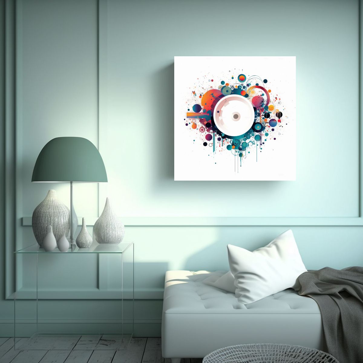 GENERICO - Pintura Lienzo Inspiración Tecnología Círculo 70x70 Cm