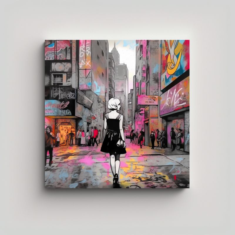GENERICO - Fotografía En Color De Times Square, Nueva York, 60x60 Cm