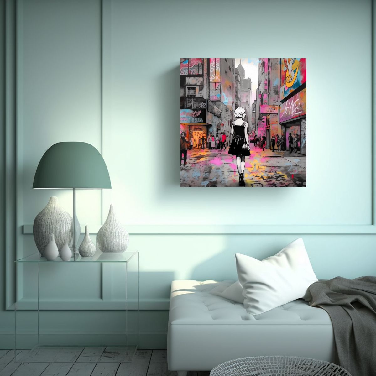 GENERICO - Fotografía En Color De Times Square, Nueva York, 60x60 Cm
