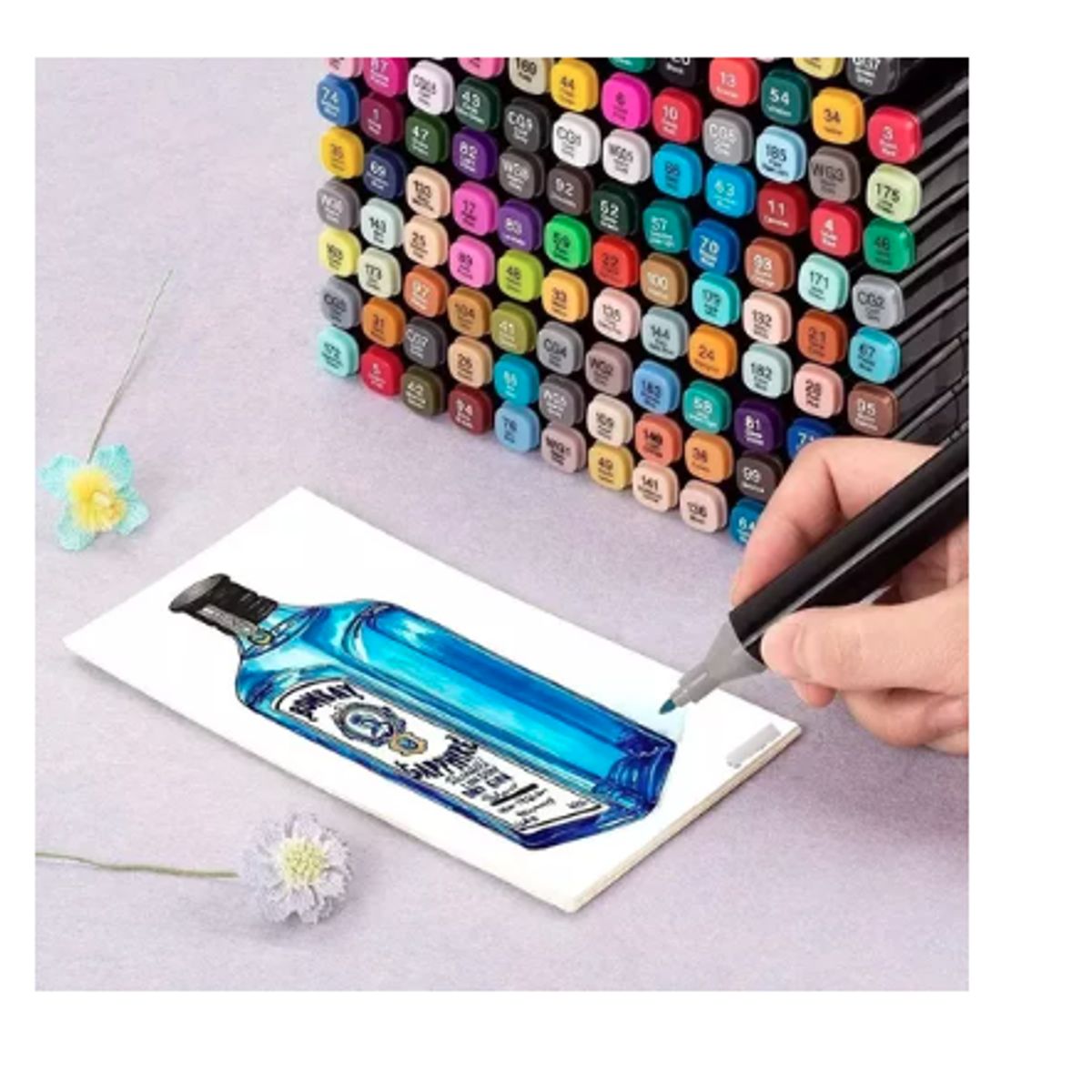 GENERICO - Set De Plumones 168 Marcadores Touch Plumones Doble Puntar