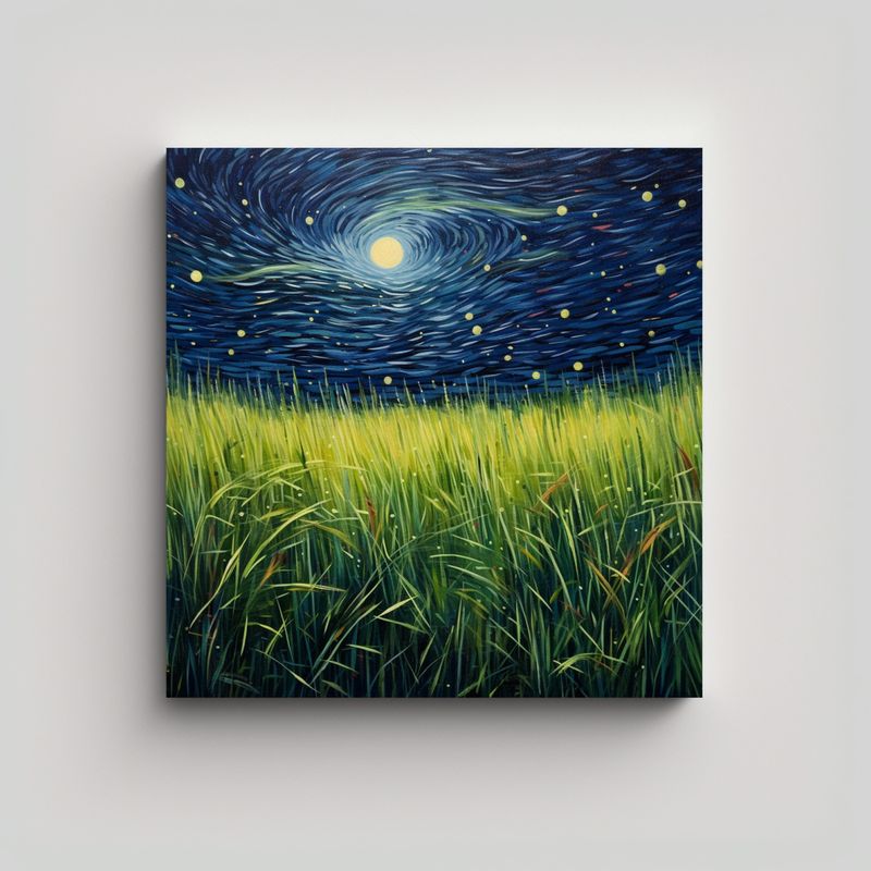 GENERICO - Pintura Decorativa De Campo De Hierba Ondeante, 50x50 Cm