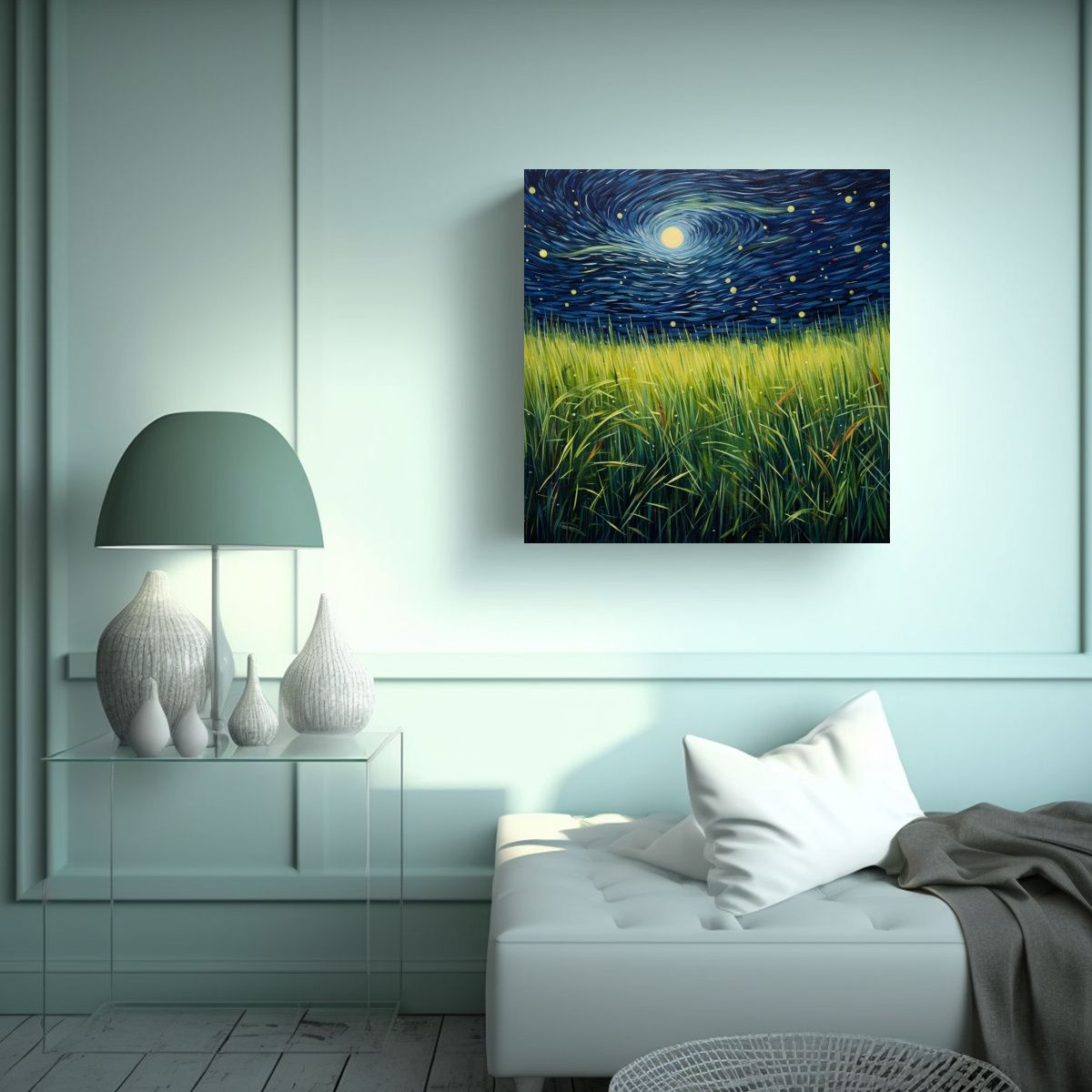 GENERICO - Pintura Decorativa De Campo De Hierba Ondeante, 80x80 Cm