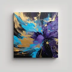 GENERICO - Lienzo Dibujo Abstracto En Tonos Verde Agua, 50x50 Cm