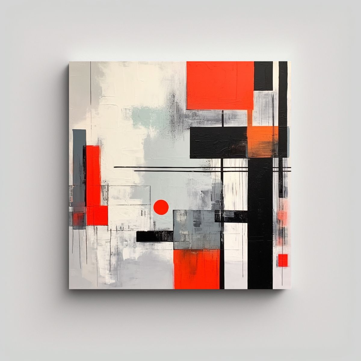 GENERICO - Pintura Abstracta Escandinava Moderna 80x80 Cm.