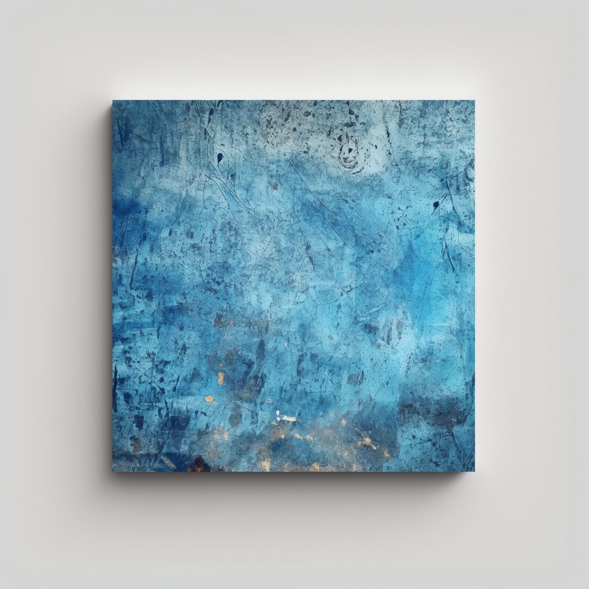 GENERICO - Cuadro Patron Intenso Exuberantes Blue Diseño 90x90 Cm