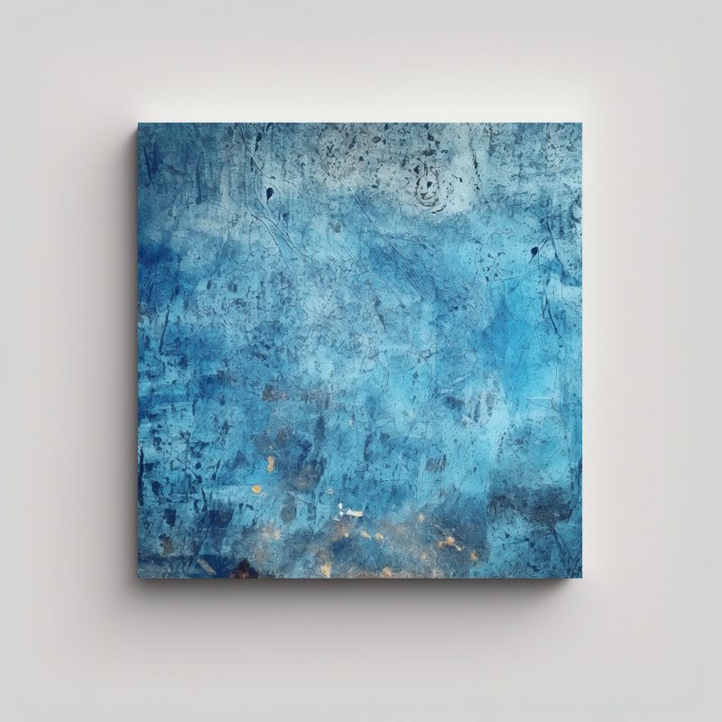 GENERICO - Cuadro Patron Intenso Exuberantes Blue Diseño 80x80 Cm