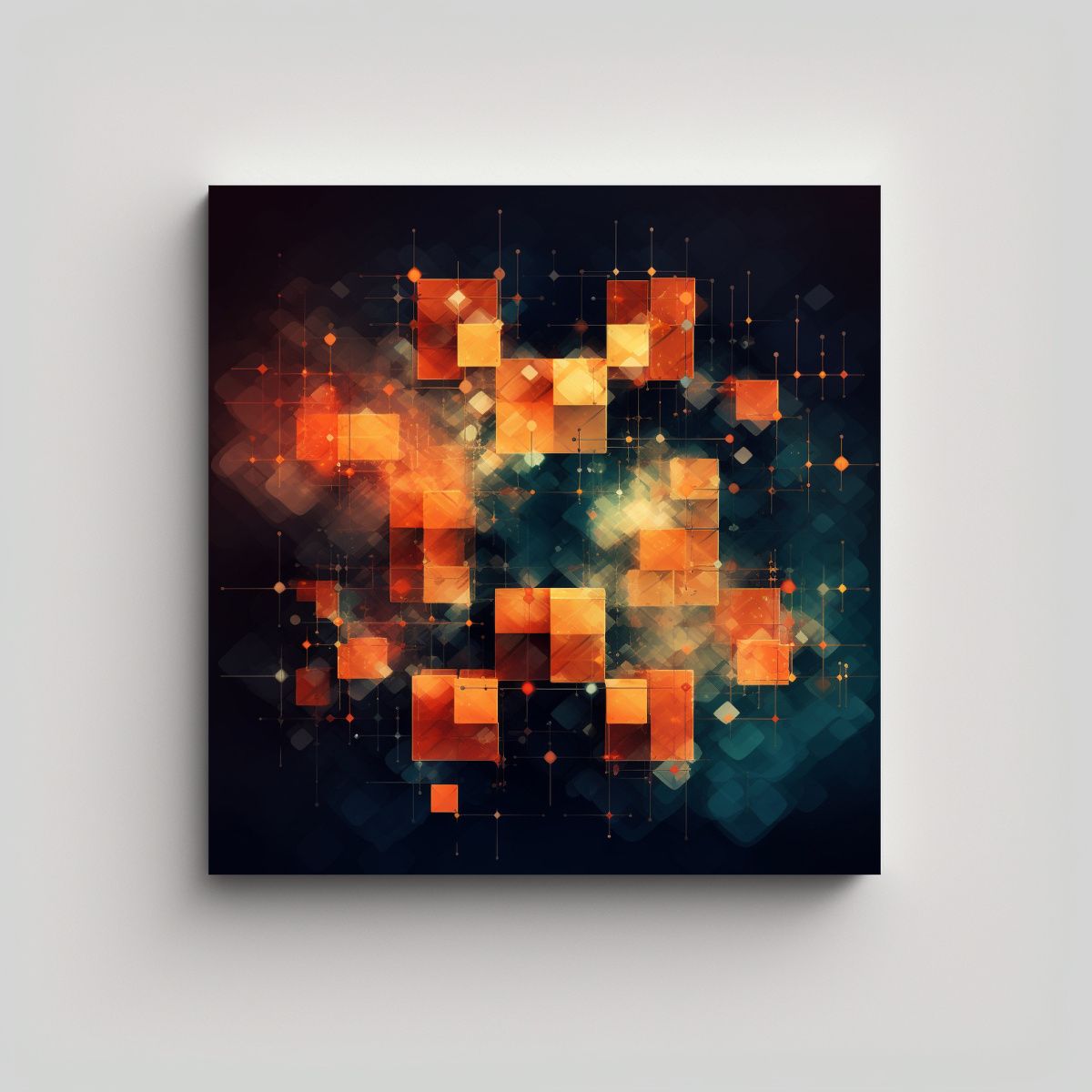 GENERICO - Cuadro Moderno Tam Blockchain Abstracts Arte 80x80 Cm