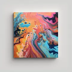 GENERICO - Cuadro Juvenil De Movimiento En Bastidor Tela 90x90 Cm