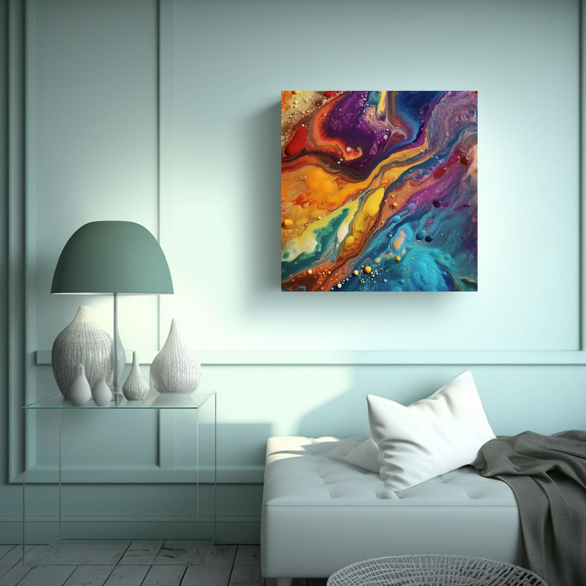 GENERICO - Pinturas Decorativas Modernas En Bastidor Con 80x80 Cm