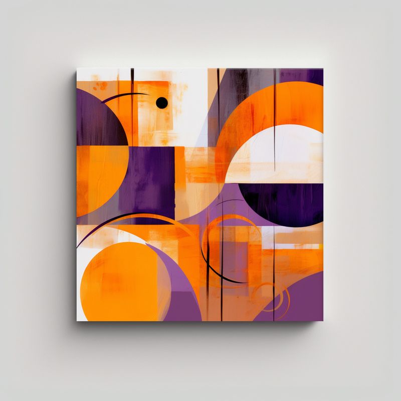 GENERICO - Pintura Vintage En Cuadro Abstracto En Forma 80x80 Cm