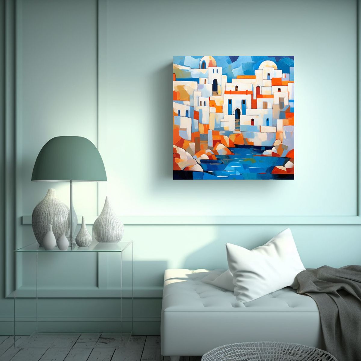 GENERICO - Pintura Abstracta De Expresionismo Vibrante: 70x70 Cm