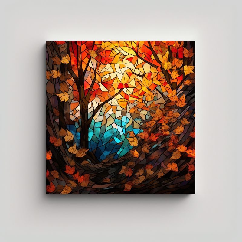 GENERICO - Pintura Decorativa De Otoño En Lienzo Con 80x80 Cm