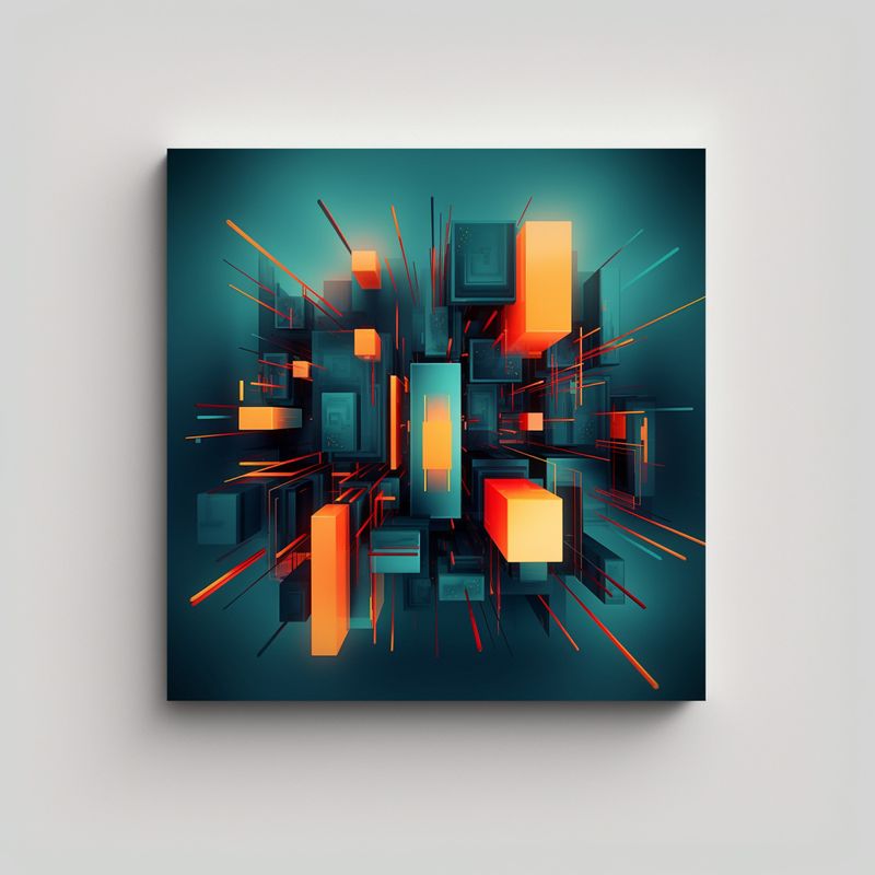 GENERICO - Cuadro Decorativo De Arte De Pared Abstracto En 90x90 Cm