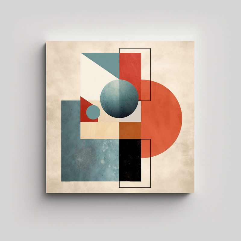 GENERICO - Cuadro Abstracto Minimalista Combinación Moderna 60x60 Cm