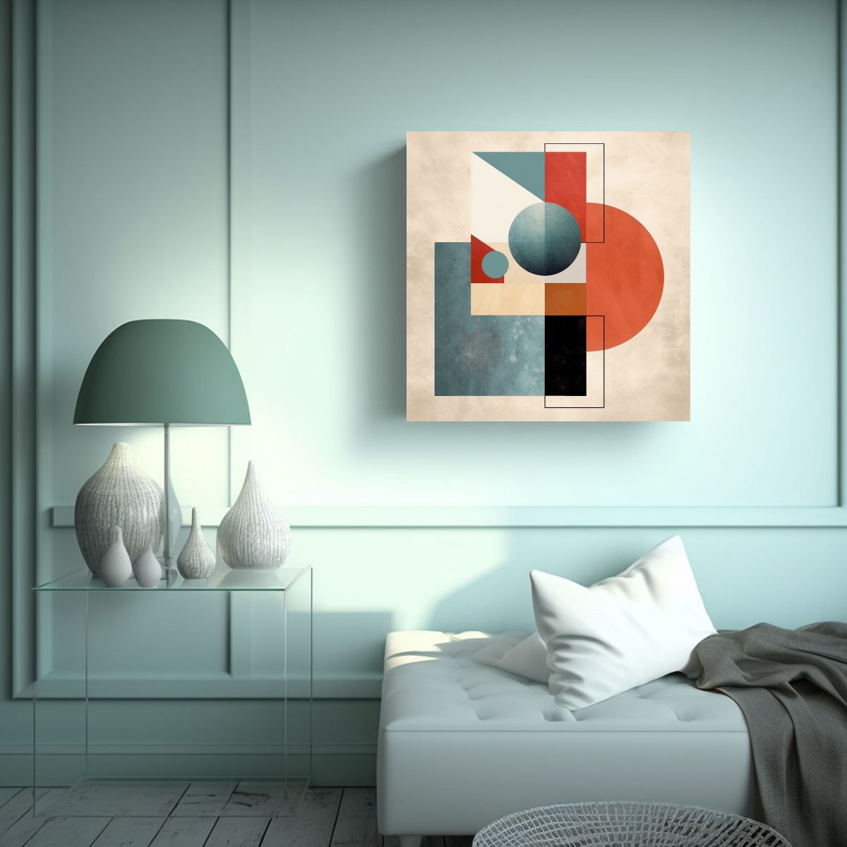 GENERICO - Cuadro Abstracto Minimalista Combinación Moderna 70x70 Cm