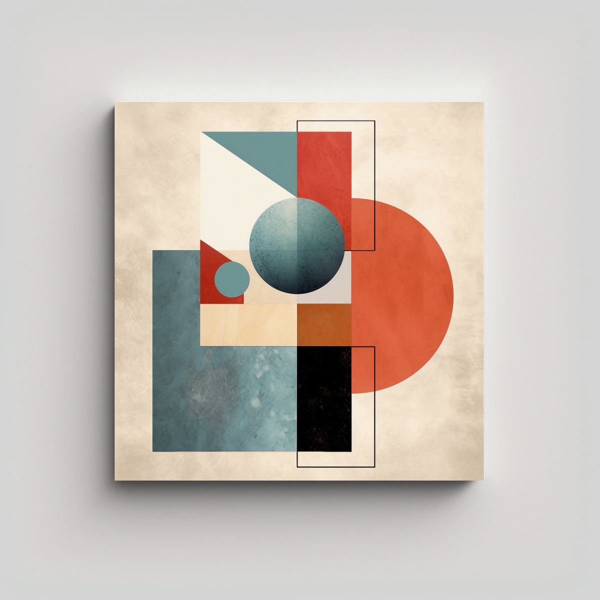 GENERICO - Cuadro Abstracto Minimalista Combinación Moderna 80x80 Cm