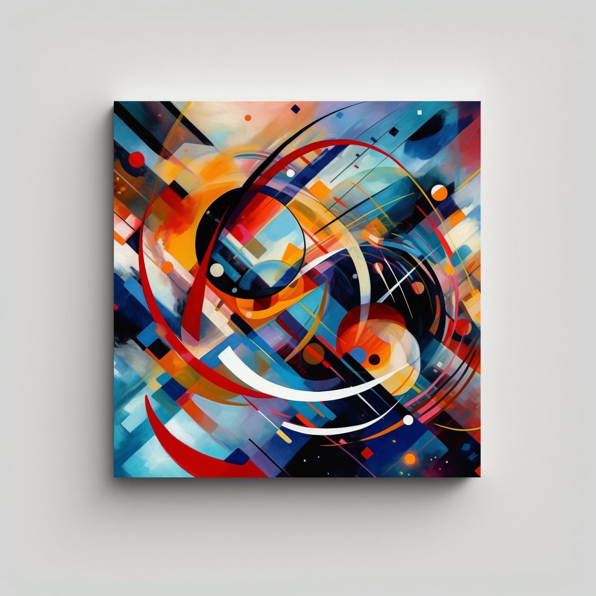 GENERICO - Pinturas Abstractas Futuristas Para Decoración 80x80 Cm.